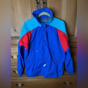 Red and Blue Vintage 80s Powderline Rain/Ski Jacket